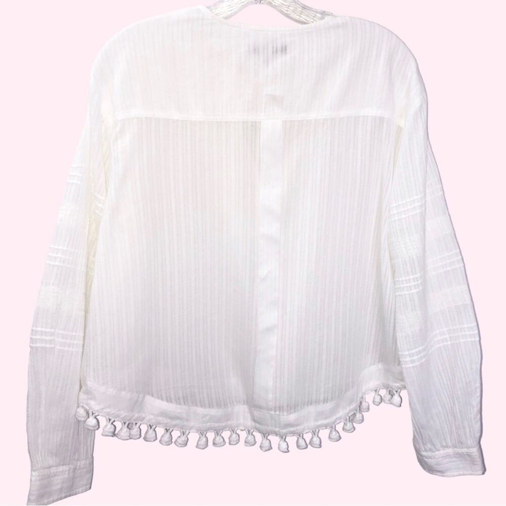 Derek Lam 10 Crosby Pintuck Tassel Trim Top 4 EUC - Picture 6 of 11